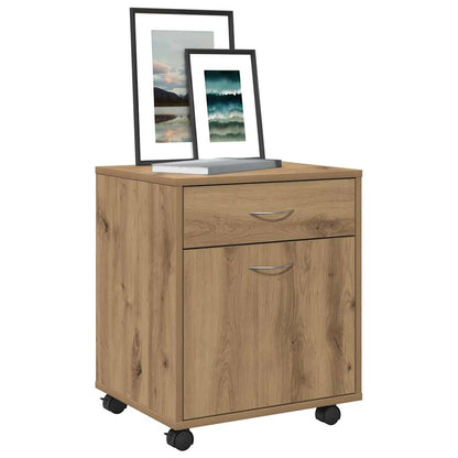 Rolling Cabinet Artisan Oak 45x38x54 cm Engineered Wood