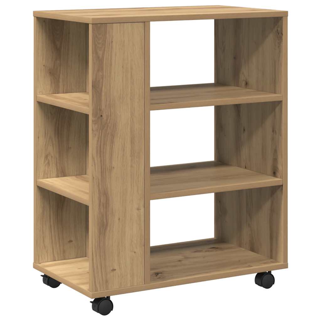 Rolling Cabinet Artisan Oak 60x35x75 cm Engineered Wood