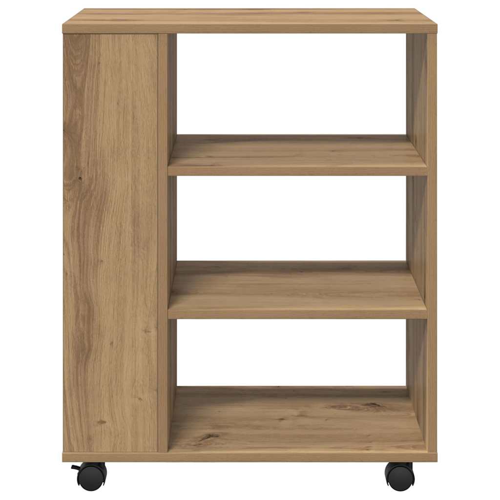 Rolling Cabinet Artisan Oak 60x35x75 cm Engineered Wood