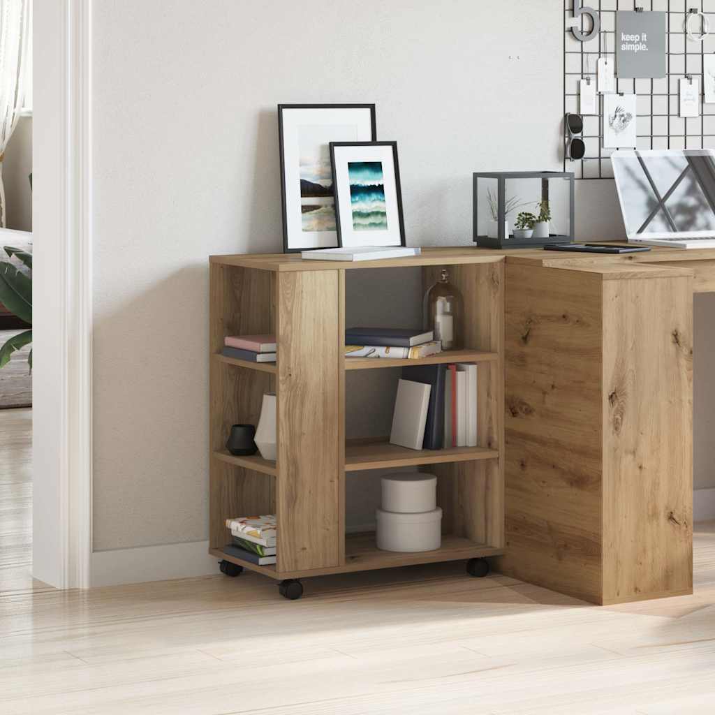 Rolling Cabinet Artisan Oak 60x35x75 cm Engineered Wood