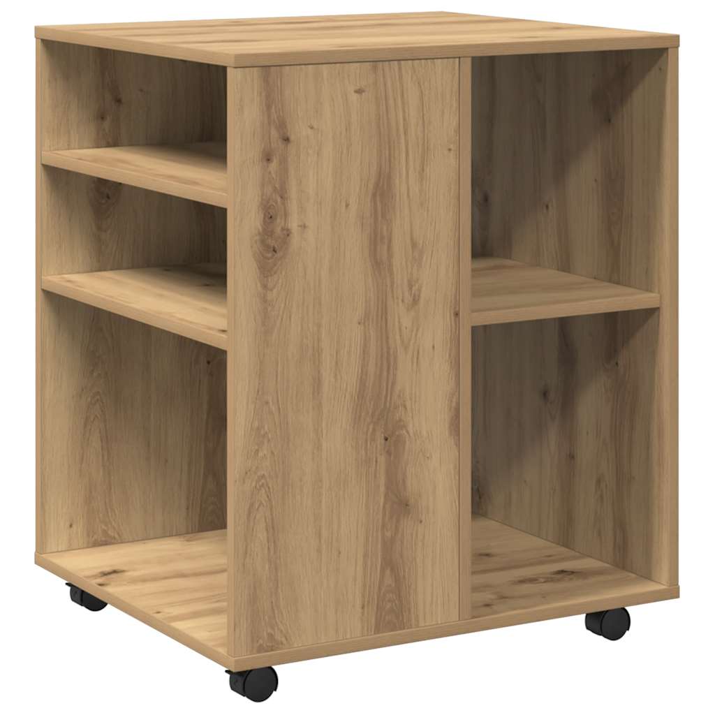 Rolling Cabinet Artisan Oak 60x53x72 cm Engineered Wood