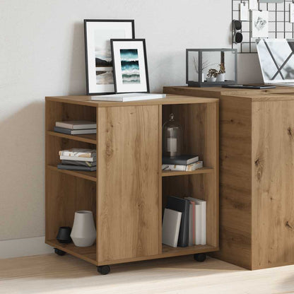 Rolling Cabinet Artisan Oak 60x53x72 cm Engineered Wood