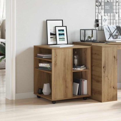 Rolling Cabinet Artisan Oak 60x53x72 cm Engineered Wood
