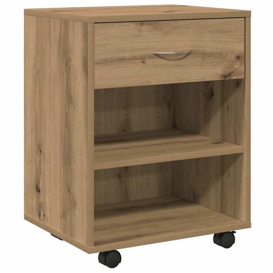 Rolling Cabinet Artisan Oak 46x36x59 cm Engineered Wood