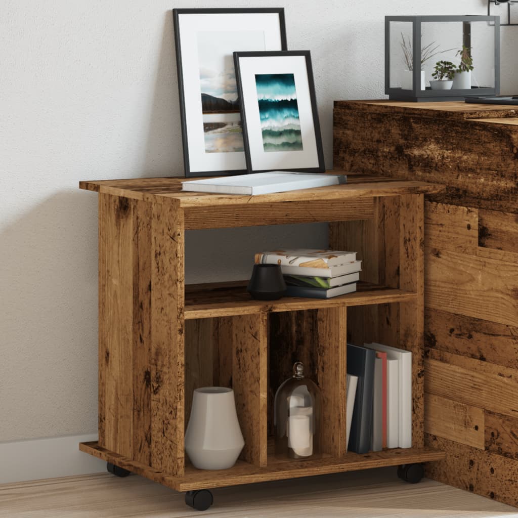 Rolling Cabinet Old Wood 60x45x60 cm Engineered Wood