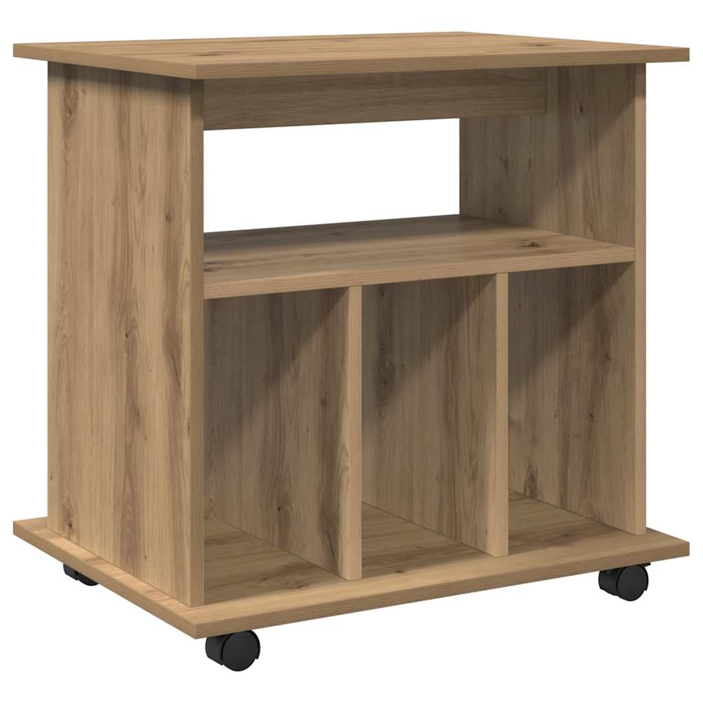 Rolling Cabinet Artisan Oak 60x45x60 cm Engineered Wood