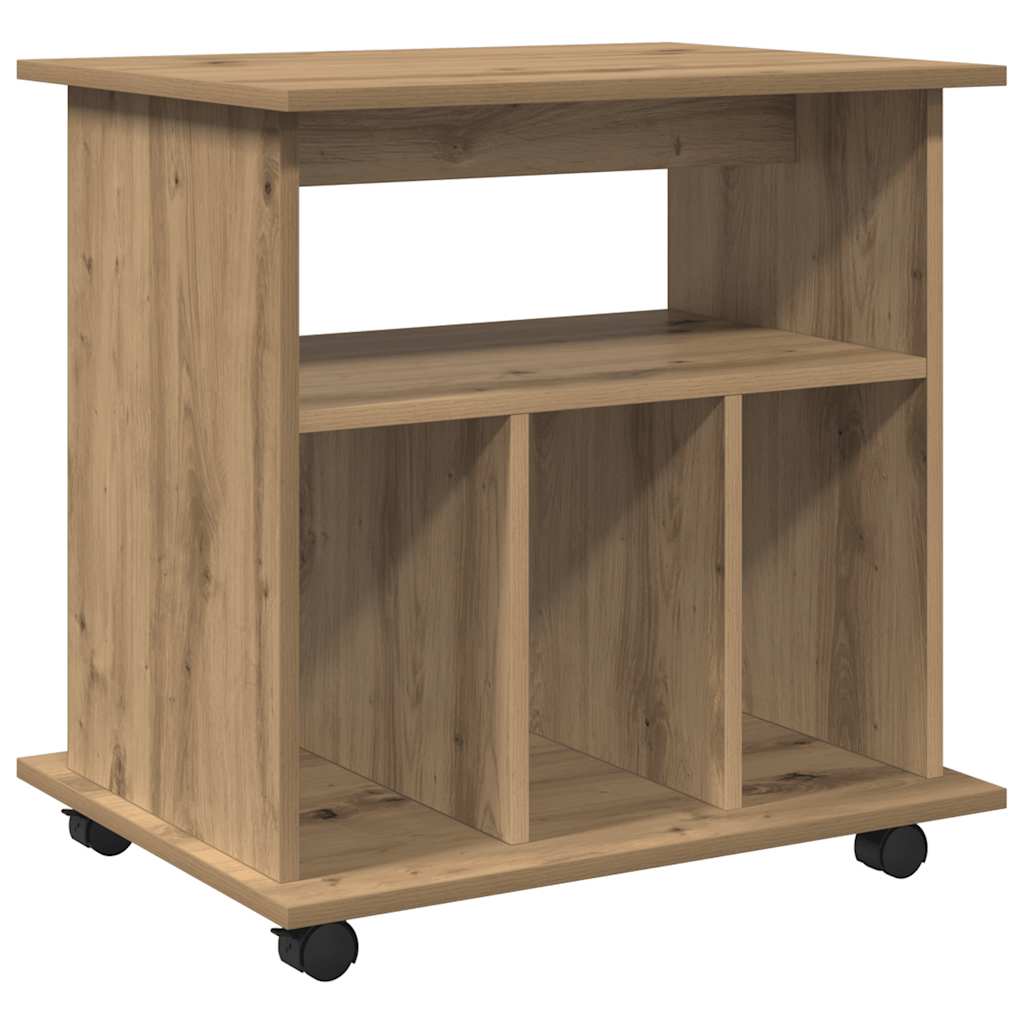 Rolling Cabinet Artisan Oak 60x45x60 cm Engineered Wood