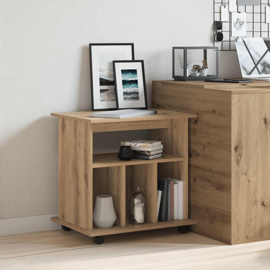 Rolling Cabinet Artisan Oak 60x45x60 cm Engineered Wood