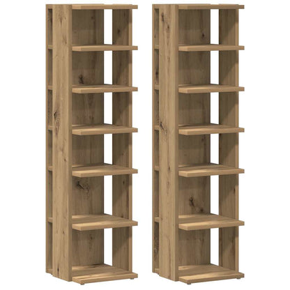 Shoe Cabinets 2 pcs Artisan Oak 28x27x102 cm Engineered Wood