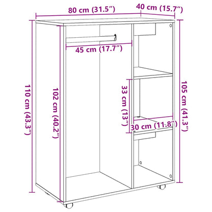 Wardrobe Old Wood 80x40x110 cm Engineered Wood