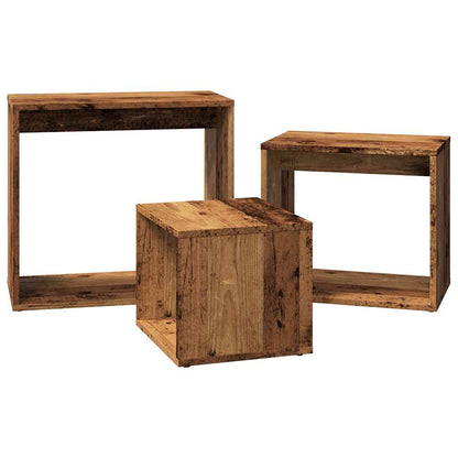 Nesting Tables 3 pcs Old Wood Engineered Wood