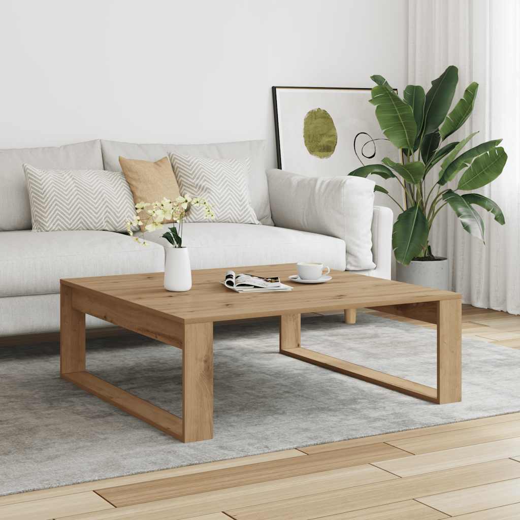 Coffee Table Artisan Oak 100x100x35 cm Engineered Wood
