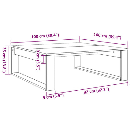 Coffee Table Artisan Oak 100x100x35 cm Engineered Wood