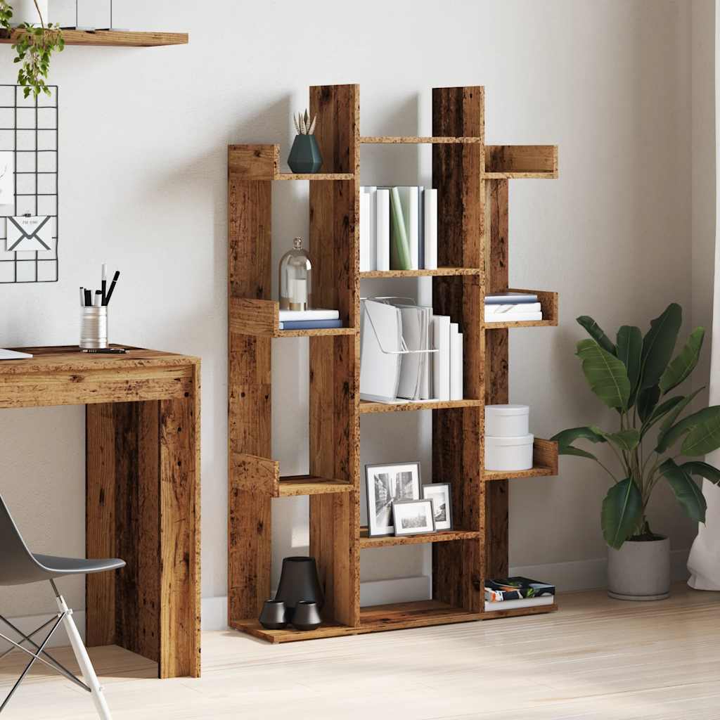 Book Cabinet Old Wood 86x25,5x140 cm Engineered Wood