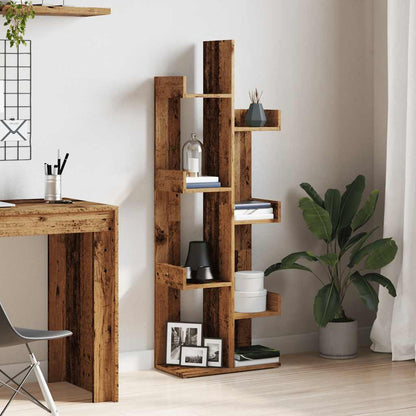 Book Cabinet Old Wood 48x25,5x140 cm Engineered Wood