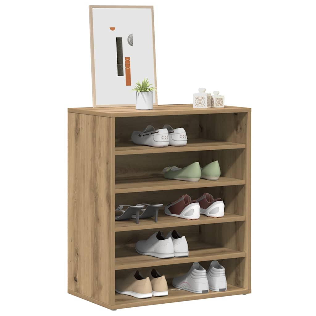 Shoe Cabinet 60 x 35 x 70 cm Artisan Oak 5 shelves