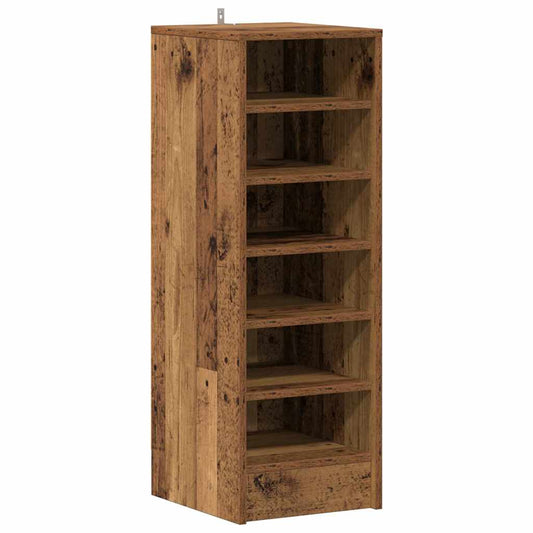 Shoe Cabinet 32 x 35 x 92 cm Old Wood 6 shelves