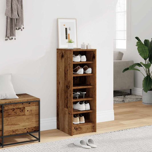 Shoe Cabinet 32 x 35 x 92 cm Old Wood 6 shelves