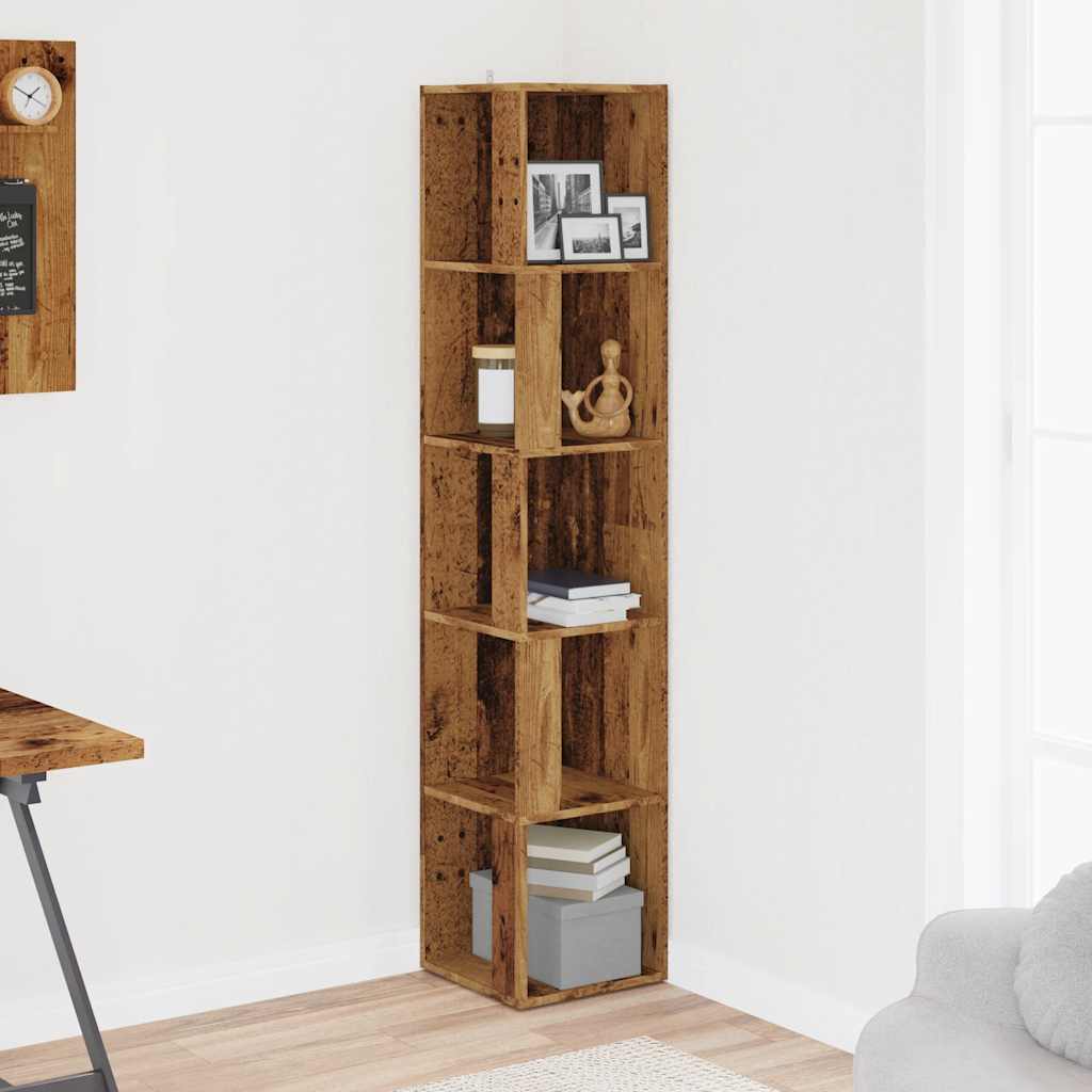 Corner Cabinet Old Wood 33x33x165 cm Engineered Wood