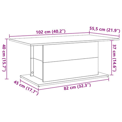Coffee Table Old Wood 102x55,5x40 cm Engineered Wood