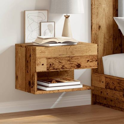 Wall-mounted Bedside Cabinet Old Wood