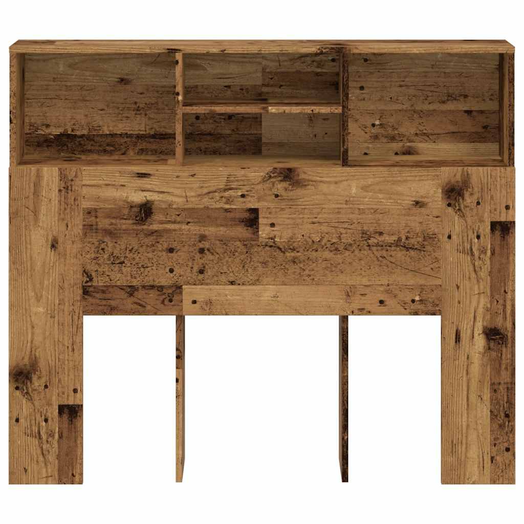 Headboard Cabinet Old Wood 120x19x103.5 cm Engineered Wood