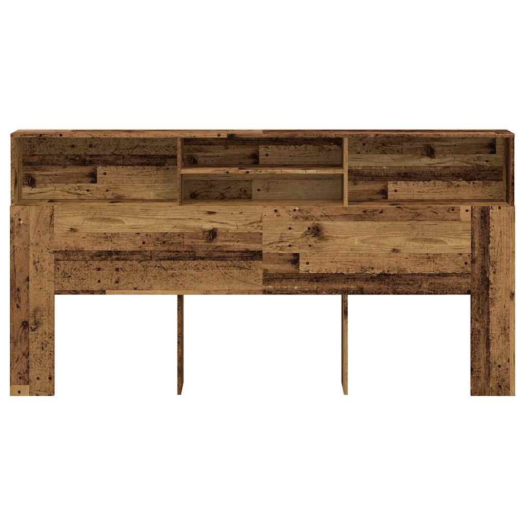 Headboard Cabinet Old Wood 200x19x103.5 cm Engineered Wood