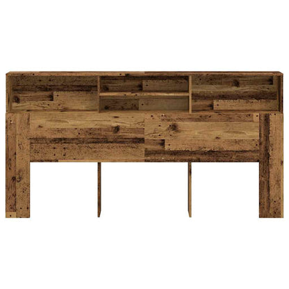 Headboard Cabinet Old Wood 200x19x103.5 cm Engineered Wood