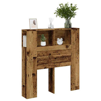Headboard Cabinet Old Wood 100x18.5x102.5 cm Engineered Wood