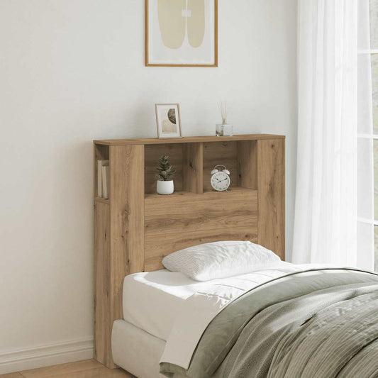Headboard Cabinet Artisan Oak 100x18.5x102.5 cm Engineered Wood