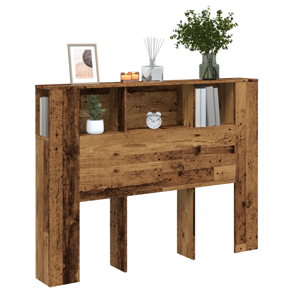 Headboard Cabinet Old Wood 140x18.5x102.5 cm Engineered Wood