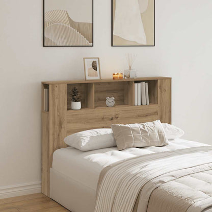 Headboard Cabinet Artisan Oak 140x18.5x102.5 cm Engineered Wood