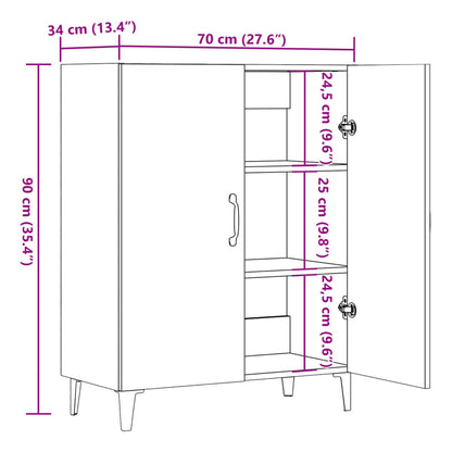 Sideboard Old Wood 70x34x90 cm Engineered Wood