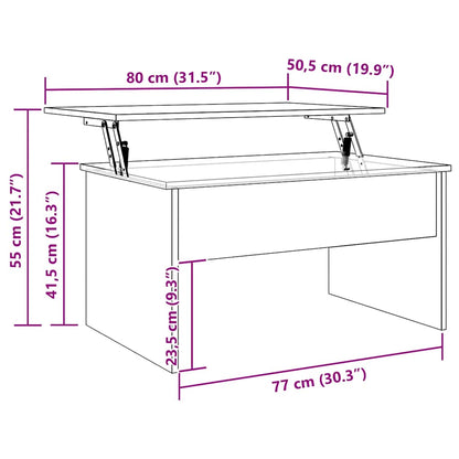 Coffee Table Artisan Oak 80x50.5x41.5 cm Engineered Wood