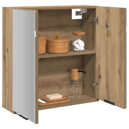 Bathroom Mirror Cabinet Artisan Oak 64x20x66.5 cm Engineered Wood