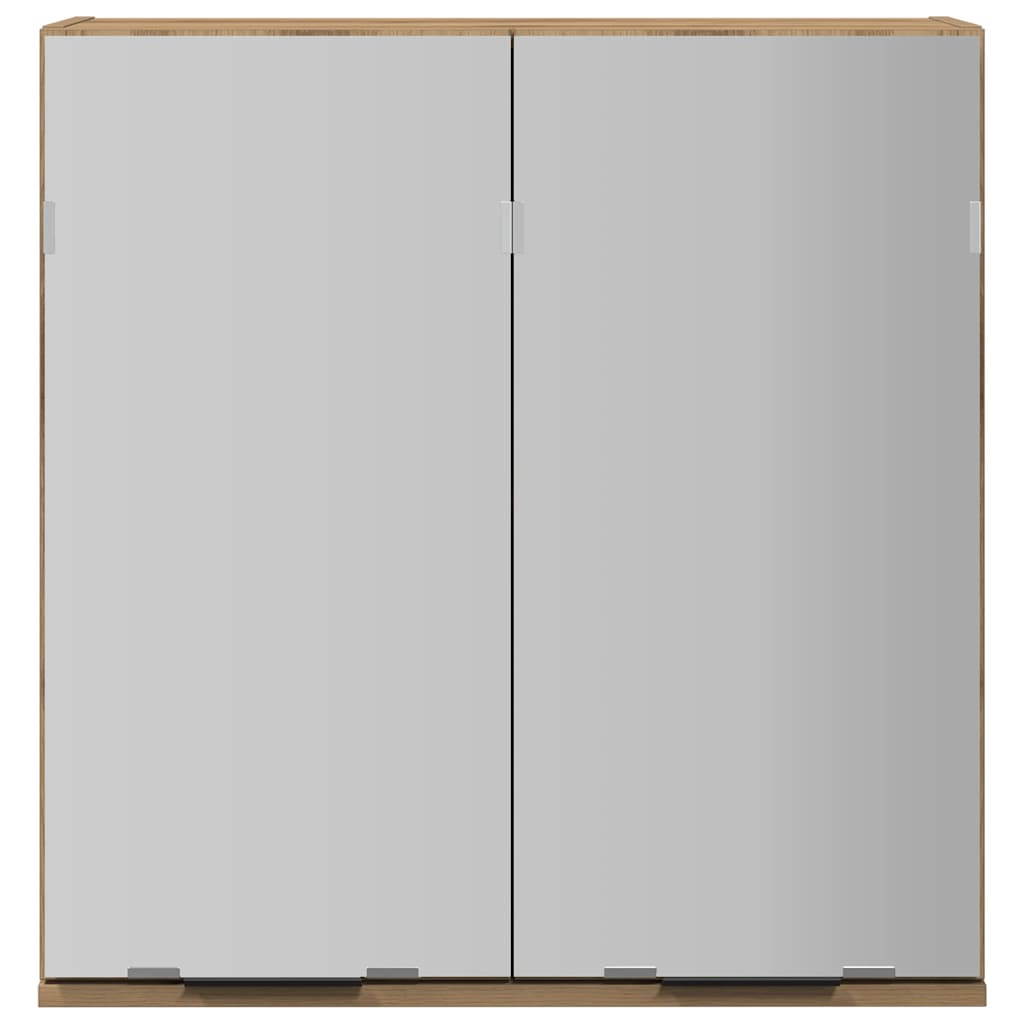 Bathroom Mirror Cabinet Artisan Oak 64x20x66.5 cm Engineered Wood