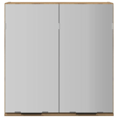 Bathroom Mirror Cabinet Artisan Oak 64x20x66.5 cm Engineered Wood