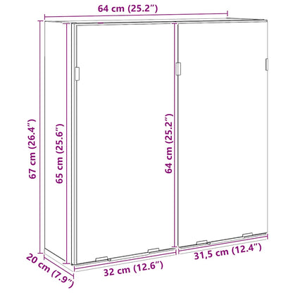 Bathroom Mirror Cabinet Artisan Oak 64x20x66.5 cm Engineered Wood
