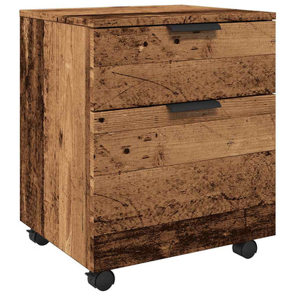 Mobile File Cabinet with Wheels Old Wood 45x38x54 cm Engineered Wood