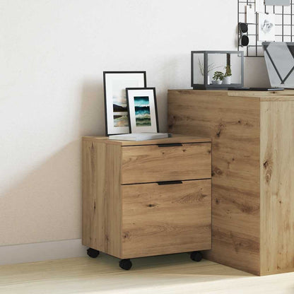 Mobile File Cabinet with Wheels Artisan Oak 45x38x54 cm Engineered Wood