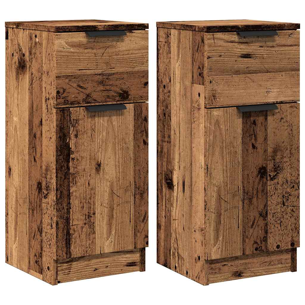 Sideboards 2 pcs Old Wood 30x30x70 cm Engineered Wood