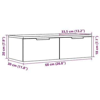 Wall Cabinet Old Wood 68x30x20 cm Engineered Wood