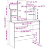 Dressing Table with Mirror Old Wood 96x39x142 cm
