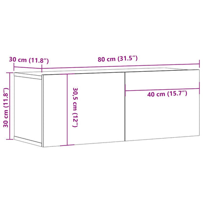TV Cabinets Wall-mounted 2 pcs Old Wood 80x30x30 cm