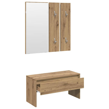 Hallway Furniture Set Artisan Oak Engineered Wood