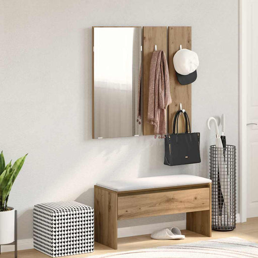 Hallway Furniture Set Artisan Oak Engineered Wood