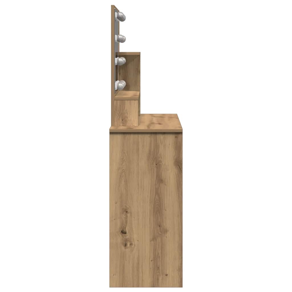 Dressing Table with LED Artisan Oak 86.5x35x136 cm