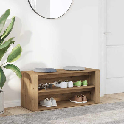 Shoe Bench Artisan Oak 100x35x45 cm Engineered Wood