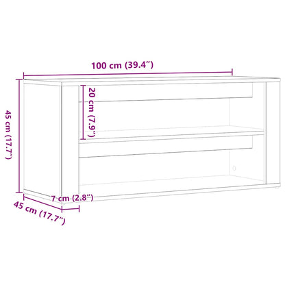 Shoe Bench Artisan Oak 100x35x45 cm Engineered Wood