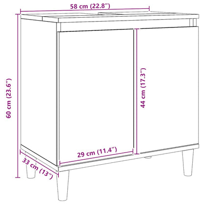 Sink Cabinet Artisan Oak 58x33x60 cm Engineered Wood